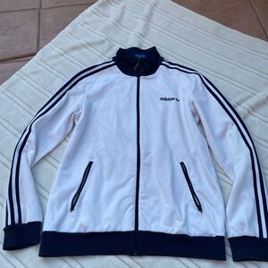 Adidas Black and White Zip-Up Jacket